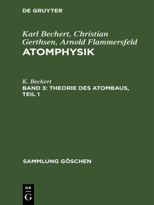 cover image of Theorie des Atombaus, Teil 1